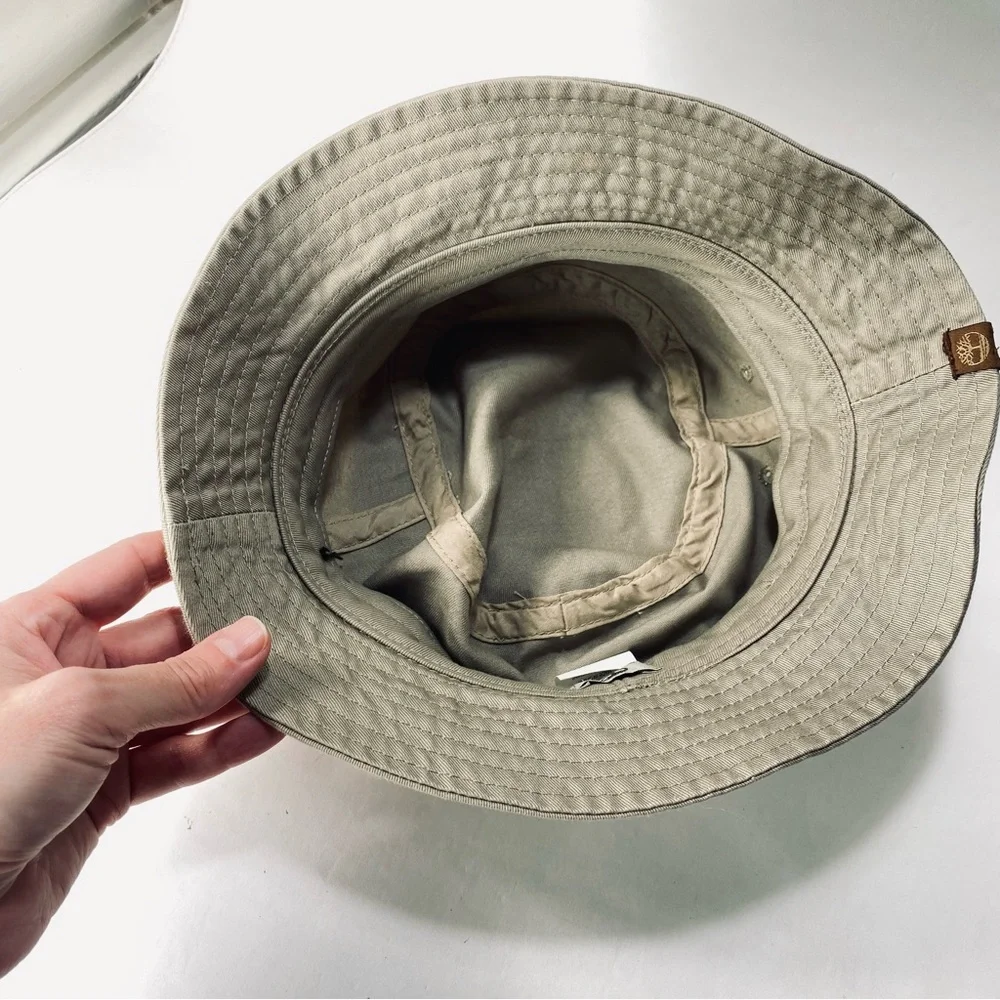 Timberland Cotton Khaki Bucket Style Loops Fishing Style Hat S/M - Unisex